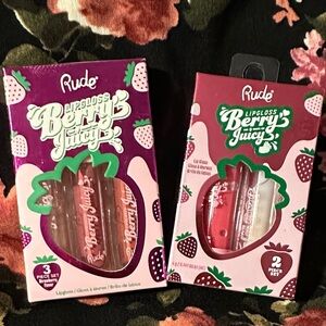 RUDE Berry Juicy Lip Gloss Collection - Red and Pink